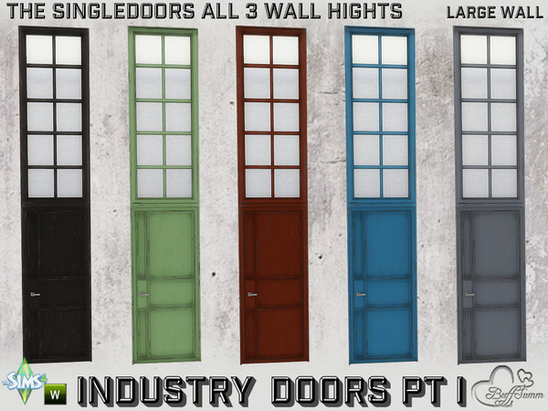 Sims 4 — Industry Singledoors v2 1x1 LW Full A by BuffSumm — Part of the *Build Industry Set* Created by BuffSumm @ TSR