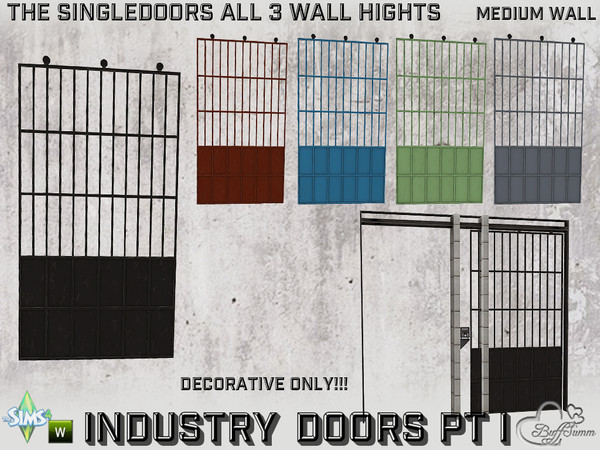 Sims 4 — Industry Singledoors Sliding Door for Arch MW (Deco only!) by BuffSumm — Part of the *Build Industry Set*