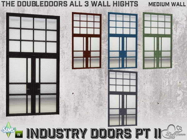 Sims 4 — Industry Doubledoors v2 2x1 MW by BuffSumm — Part of the *Build Industry Set* Created by BuffSumm @ TSR