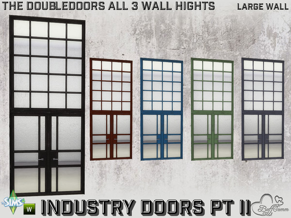 Sims 4 — Industry Doubledoors v2 2x1 LW by BuffSumm — Part of the *Build Industry Set* Created by BuffSumm @ TSR