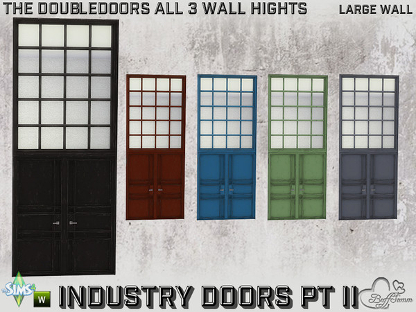 Sims 4 — Industry Doubledoors v1 2x1 LW A by BuffSumm — Part of the *Build Industry Set* Created by BuffSumm @ TSR