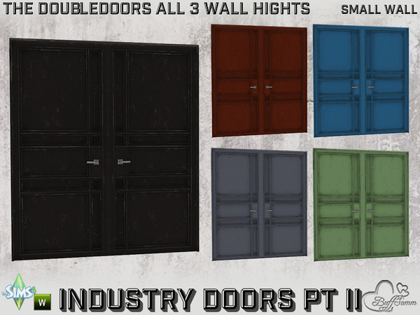Sims 4 — Industry Doubledoors v1 2x1 SW A by BuffSumm — Part of the *Build Industry Set* Created by BuffSumm @ TSR