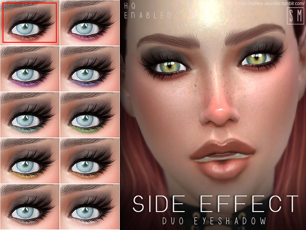 Sims 4 — [ Side Effect ]  - Duo Eyeshadow by Screaming_Mustard — A duo coloured eyeshadow for just a hint of colour. For