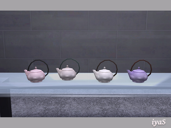 Sims 4 — Paulina Teapot by soloriya — Modern teapot with round handle. Part of Paulina set. 4 color variations. Category: