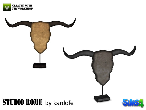 Sims 4 — kardofe_Studio Rome_Buffalo head by kardofe — Decorative figurine of an abstraction of a buffalo skull in two