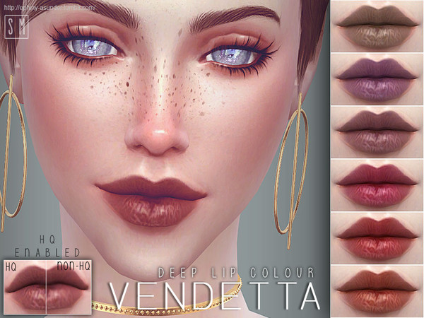 Sims 4 — [ Vendetta ] - Deep Lip Colour by Screaming_Mustard — A deeply pigmented set of lip colours for a more mature