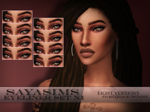 Sims 4 — Eyeliner Set N1 by SayaSims — - Eight versions - Five colour options - For female/male - Teen to Elder - Custom