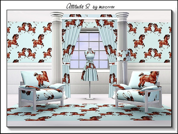 Sims 3 — Attitude 2_marcorse by marcorse — Themed pattern: frisky colts with attitude, for a child's room.