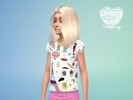 Sims 4 — Sweet T-shirt for girls by MyDestiny93 — Sweet T-shirt for girls. Pattern are not my. If you like it - leave