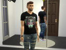 Sims 4 — branded tshirt kenz paris by robetR — SImple black branded tshirt.