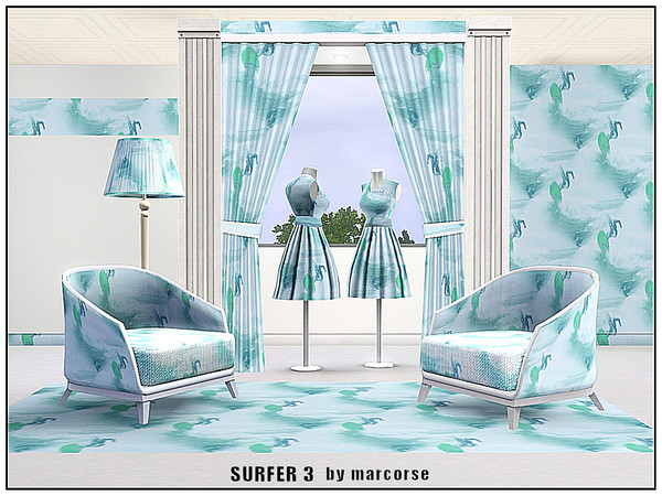 Sims 3 — Surfer 3_marcorse by marcorse — Themed pattern: lone surfer riding the crest