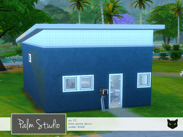 Sims 4 — Palm Studio by blackcatdecor — Moving out for the first time? Lost your job and kinda broke? Got a crappy roomie