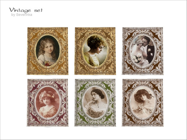 Sims 4 — [VintageSet] TS4 - table photoframe by Severinka_ — Table photoframe with vintage photo From the set of 'Vintage