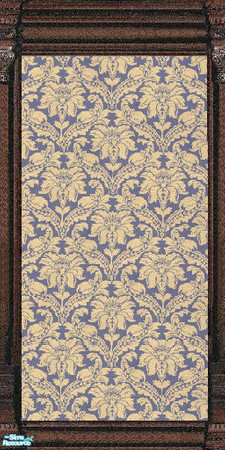 Sims 2 — jsf2DFBlueFloral by jsf — Stylized flowers on a blue base make this wall look Victorian, but it can be used