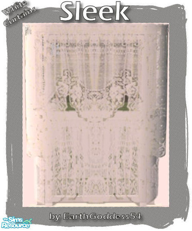 Sims 2 — Sleek Kitchen - Curtains (White) by EarthGoddess54 — Lacy curtains in white. Made to match the Sleek kitchen