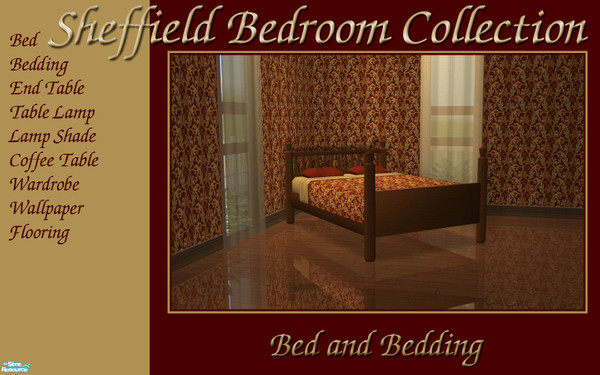 Sims 2 — Sheffield Bedding - Walnut by lwilfong — The Fall Colored Sheffield Bedding features a classic leafy design.