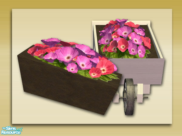 Sims 2 — Summer Days Extras: Wheelbarrow Flower by Shakeshaft — Part of a set of Patio Pots and Planters to compliment my