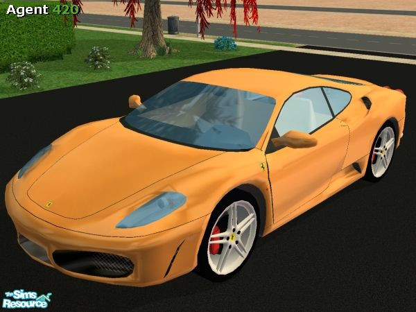 Sims 2 — Racing Orange Metallic Ferrari F430 by Agent420 — A Racing Orange Metallic Ferrari F430. Mesh by Maximum_Spider.