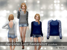 Sims 4 — Backless Lace Sweatshirt - Spa Day needed by annwang923 — Sweatshirt can be sexy too, don't you think so?