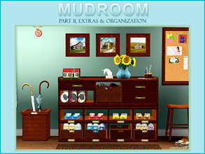 Sims 3 — Mudroom Extras Part II by Cashcraft — The set features an entryway organization unit for your home. Stop