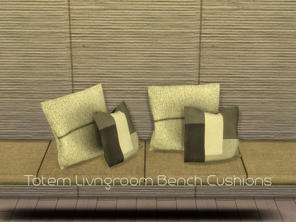 Sims 4 — Nikadema Totem Bench Cushions by nikadema — These black and white cushons match the totem bench. You may need