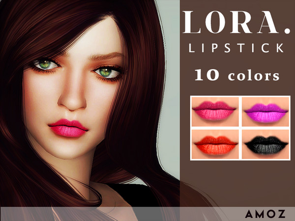 Sims 4 — Amoz [Lora] Lipstick by amoz2 — - All ages,unisex - 10 colors - Custom Thumbnail - Hq Texture Enjoy!