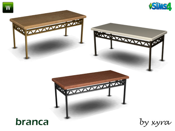 Sims 4 — Braanca table by xyra332 — table, new mesh, in 3 different colors, belongs to the set Branca