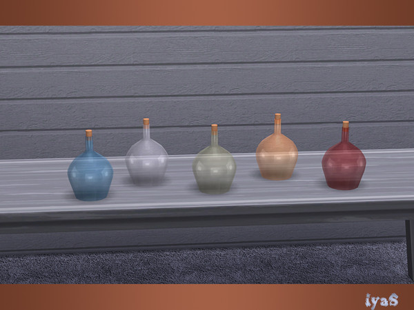 Sims 4 — Sea Breeze Bedroom Vase by soloriya — Vase-bottle with cork. Part of Sea Breeze Bedroom set. 5 color variations.