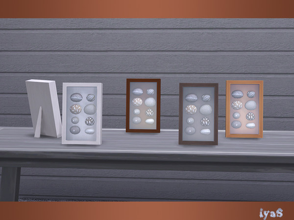Sims 4 — Sea Breeze Bedroom Decorative Stones by soloriya — Eight decorative stones under glass. Part of Sea Breeze