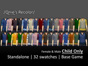 Sims 4 — Qnie Recolor- EA BG Sweater Top Patterned by Qvoix2 — 32 swatches and base game capable! please check notes. 