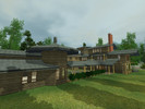 Sims 3 — Family log house by RamboRocky90 — Family log house: a large family home, with a 2 parked garage and a pool.