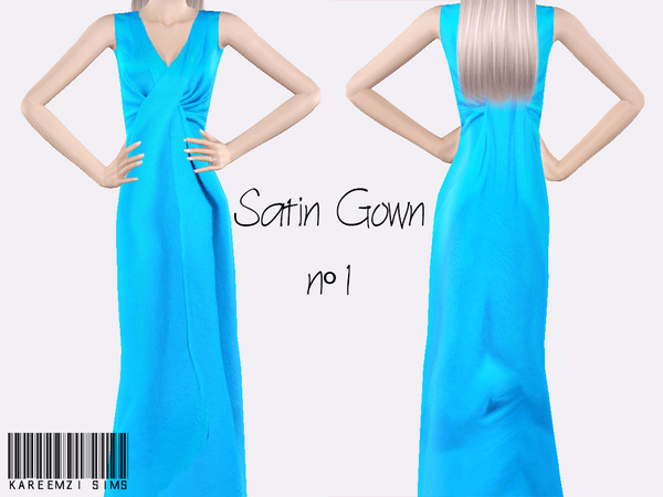 Sims 3 —  by KareemZiSims2 — This lustrous dress is cut from figure-skimming satin that's twisted at the front for a