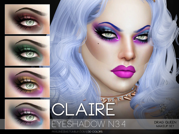 Sims 4 — Claire Eyeshadow N34 by Pralinesims — Eyeliner in 30 colors
