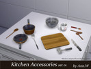 Sims 4 — Kitchen Accessories Set 01 by annwang923 — These kitchen accessories are adopted from the base game. I modified