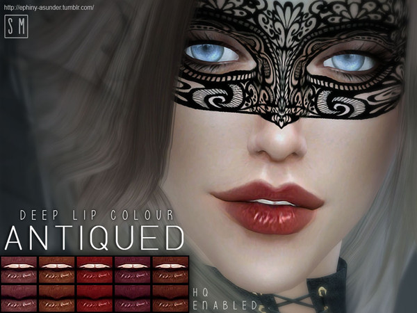 Sims 4 — [ Antiqued ] - Lip Colour by Screaming_Mustard — A deeper rustic lip colour. For females, teen +. With custom
