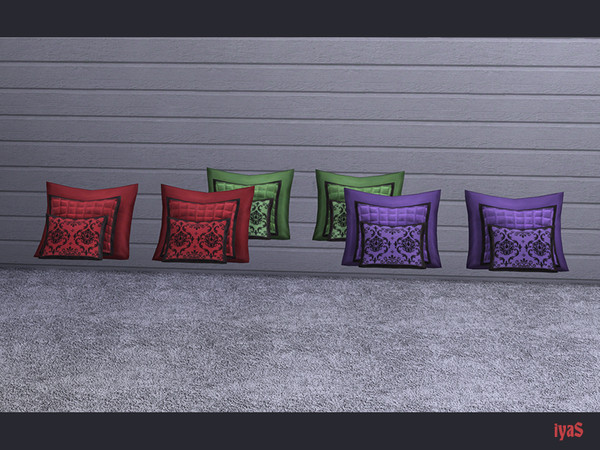 Sims 4 — Dark Nights Bedroom Bed Pillows by soloriya — Six pillows for a bed. You don't need to type any codes to use