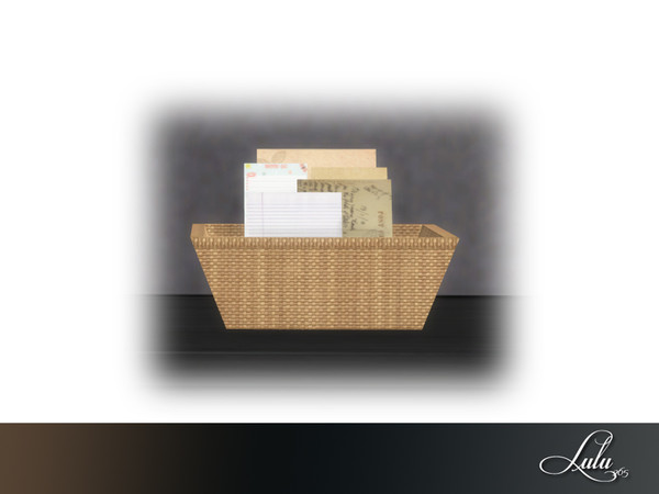 Sims 4 — His and Hers Home Office Basket by Lulu265 — Part of the His and Hers Home Office Set 2 colour options included