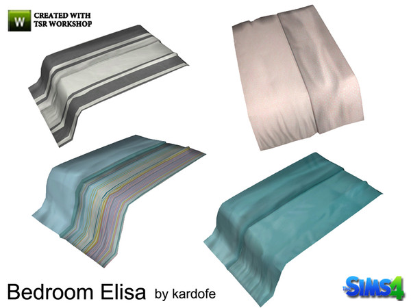 Sims 4 — kardofe_Bedroom Elisa_Blanket by kardofe — Blanket to put on the bed, in four different colors 
