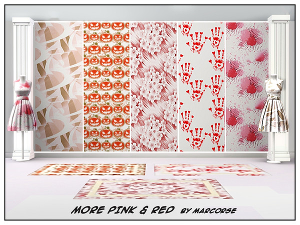 Sims 3 — More Pink & Red_marcorse by marcorse — A selection of patterns in pink to red tones - a couple of these