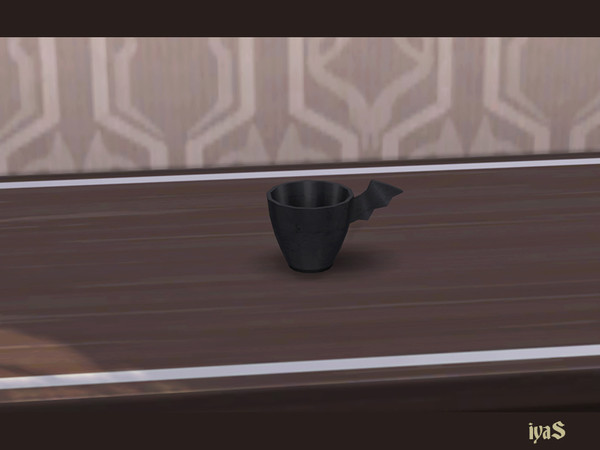 Sims 4 — Wings Cup by soloriya — Empty cup with a bat wing handle. 1 color variation. Part of Wings set. Category: