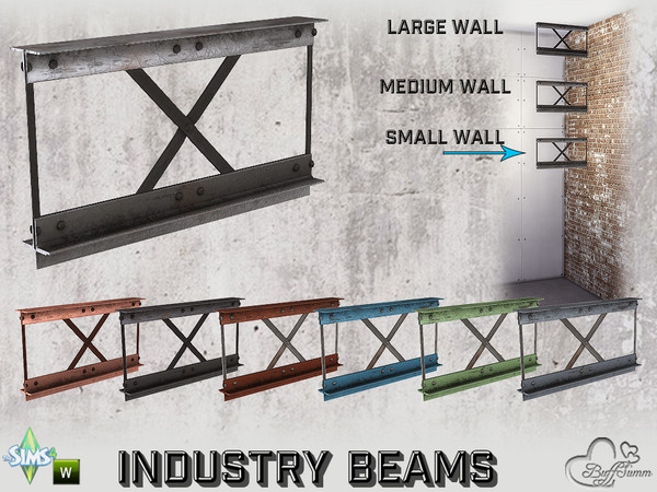 Sims 4 — Industry Beams Cross 1x1 SW by BuffSumm — Part of the *Build Industry Set*