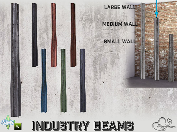 Sims 4 — Industry Beams Column MW by BuffSumm — Part of the *Build Industry Set*