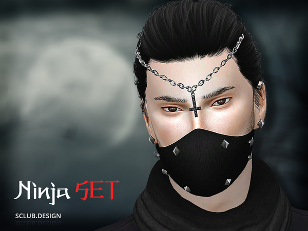 Sims 4 — S-Club TS4 MK Ninja Set by S-Club — Hi everyone! We've made a few accessories for your sims, Ninja-ish style!