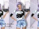 Sims 4 — GoodNo Catty Blouse - Get to Work needed by Apathie2 — 2 recolors Cas thumbnail EA Mesh Black n white Texture