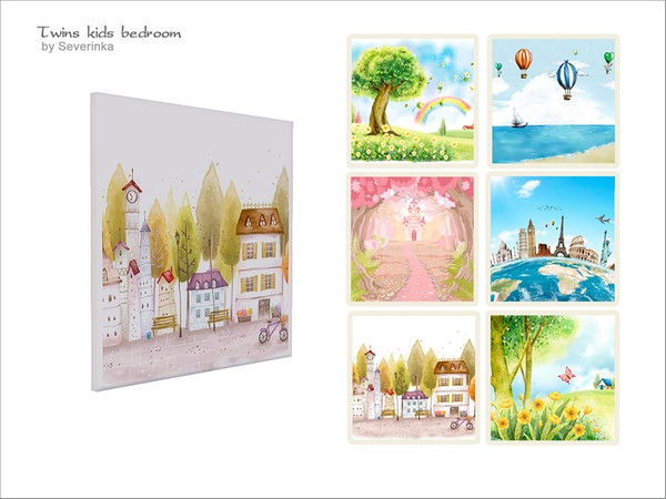 Sims 4 — [Twins kidsroom] - partition by Severinka_ — Partition, 3 cell, for low wall Different images on both sides From