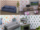 Sims 4 — Redbubble Randoms Wall Set 1 by ultio — Four cute and colourful walls for your sims homes!
