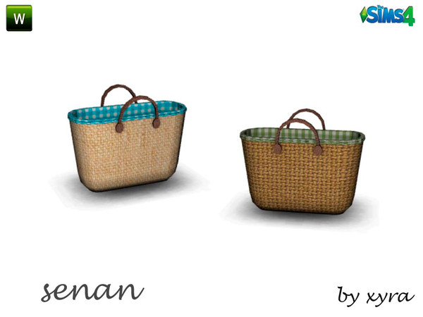 Sims 4 — Senan basket by xyra332 — basket, new mesh, is in 2 different colors. Belongs to set Senan