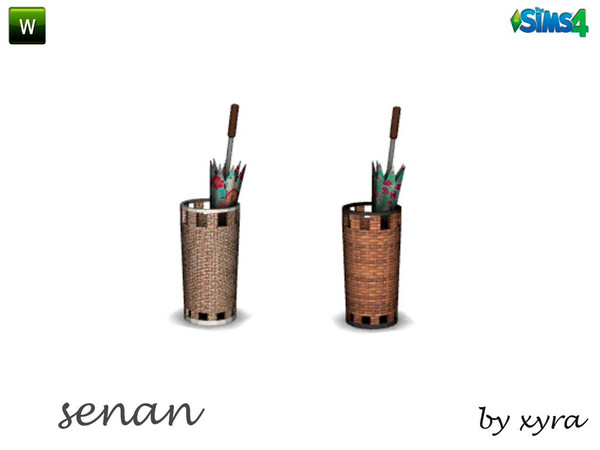 Sims 4 — Senan umbrella stand by xyra332 — umbrella stand, new mesh, is in 2 different colors. Belongs to set Senan