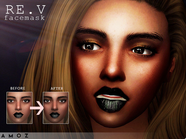 Sims 4 — Amoz [RE.V] Face Skin by amoz2 — A more softening facemask for your sims.It should work well with all colors. -