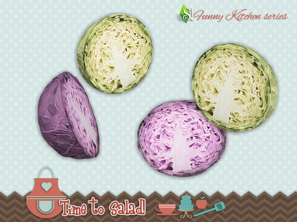 Sims 4 — Funny kitchen - Time to salad - cabbage half by SIMcredible! — You've requested, we brought it back ^^ by